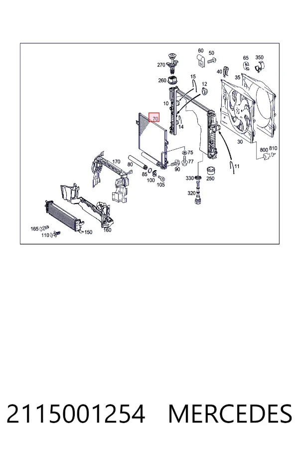 Радиатор кондиционера A2115001254 Mercedes