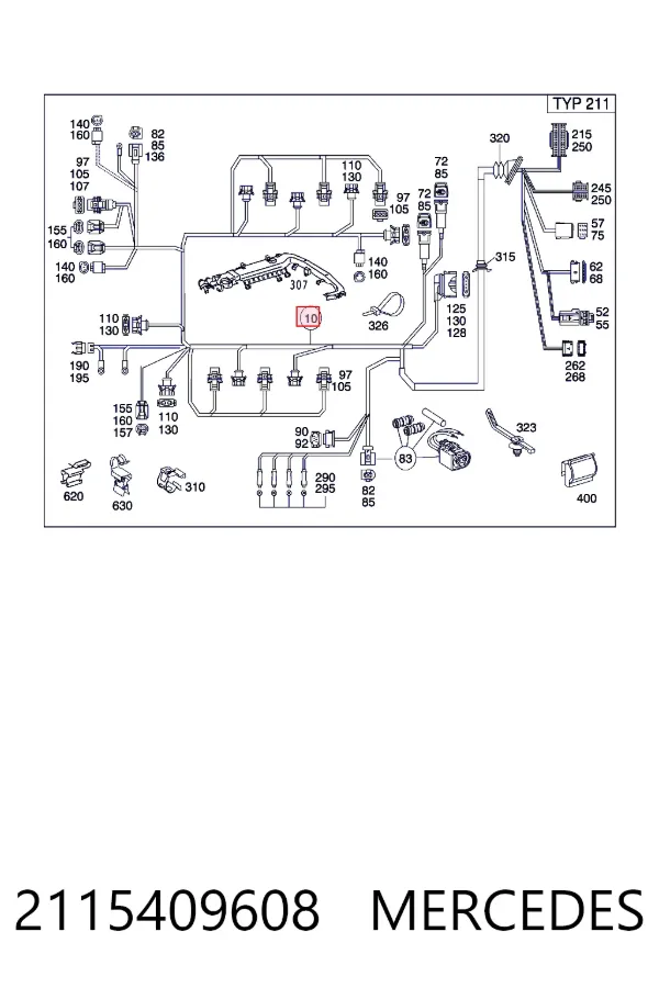 Электропроводка моторного тсека Mercedes A2115409608