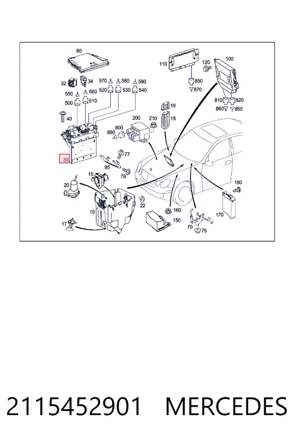 Блок управления сигналами SAM 2115452901 Mercedes