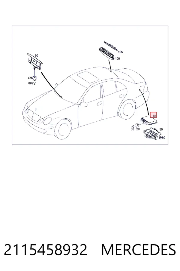 Модуль управления парктроником 2115458932 Mercedes