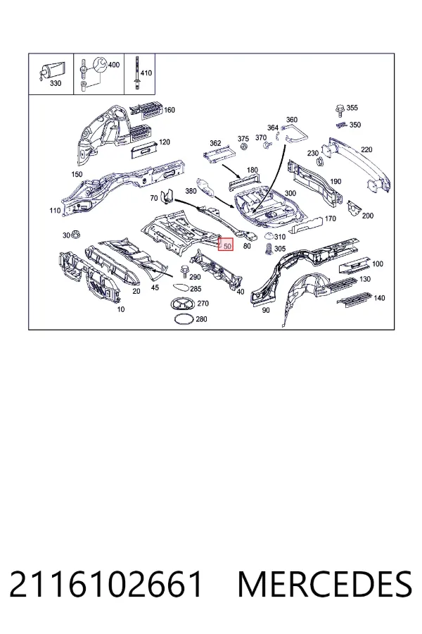 Купить A2116102661 Mercedes Днище кузова
