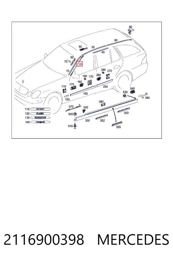 A2116900398 Mercedes 