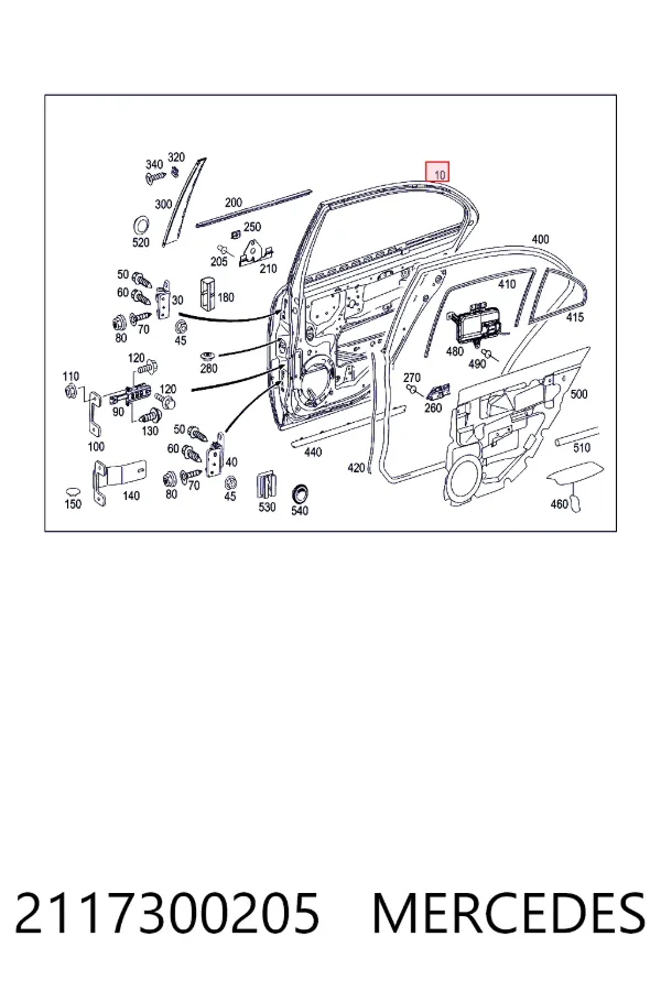 Дверь задняя правая 2117300205 Mercedes