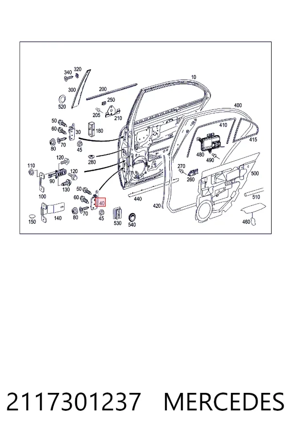 Петля двери задней правой A2117301237 Mercedes