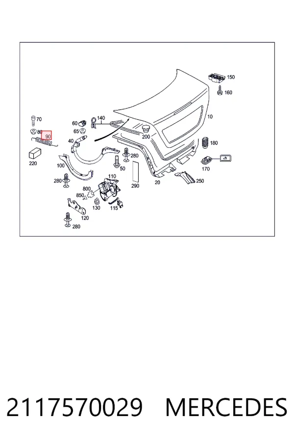 Амортизатор задней двери Mercedes A2117570029 цена, от 3.80 USD
