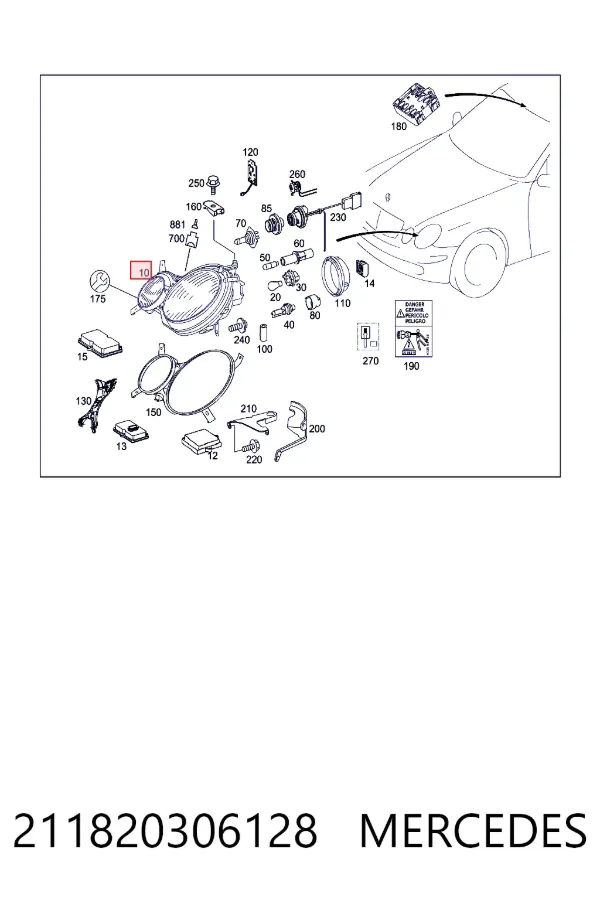 Правая блок фара Mercedes A2118203061 цена, от 161.05 USD