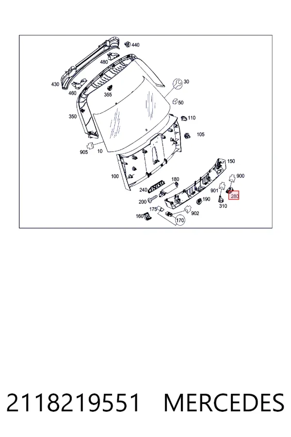 Кнопка привода замка багажника 2118219551 Mercedes