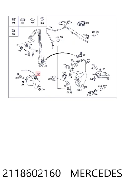 Бачок омывателя фар MERCEDES 2118602160