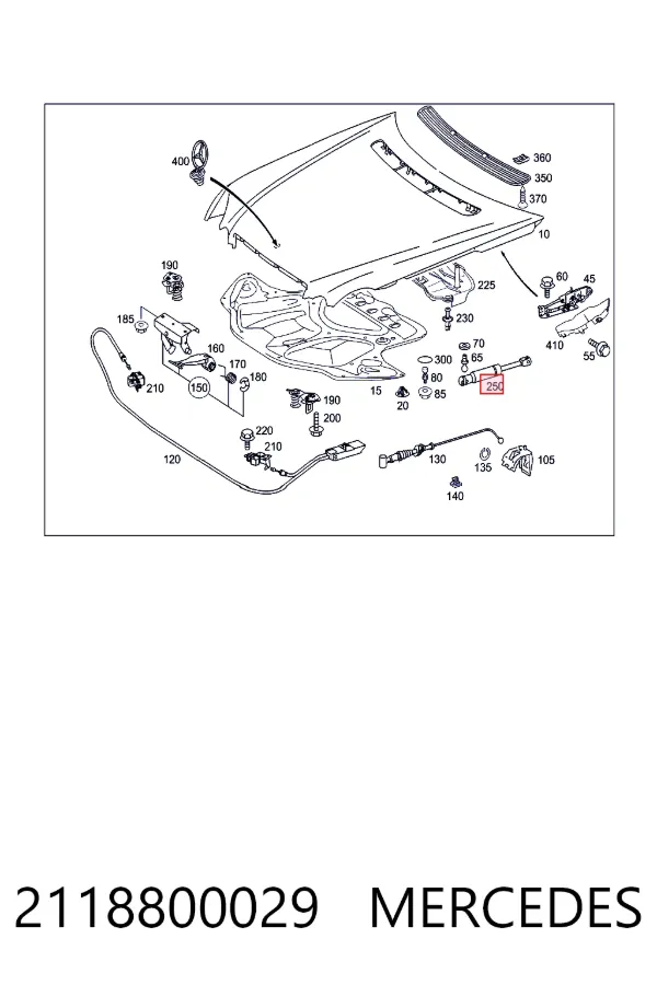 Купить A2118800029 Mercedes Амортизатор под капот