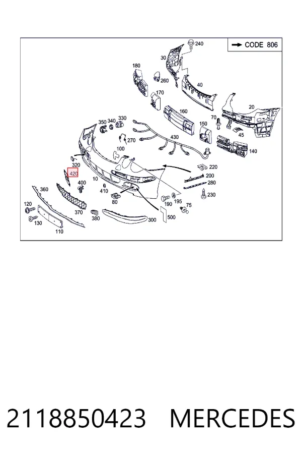  Mercedes A2118850423 цена, от 6.33 USD