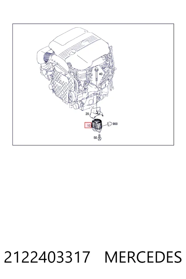 Подушка (опора) двигателя, правая передняя Mercedes A2122403317