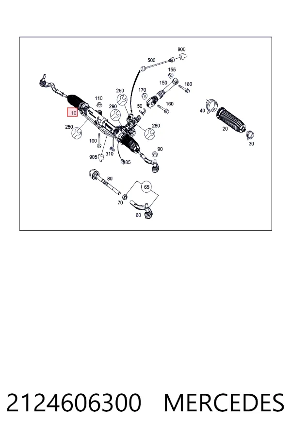 Рулевая рейка 2124606300 Mercedes