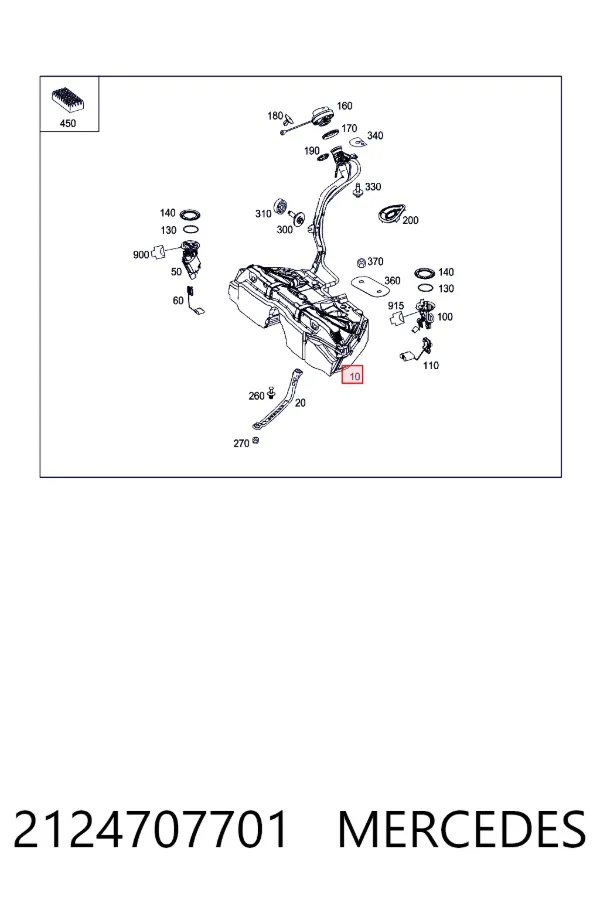 Бензобак Mercedes A2124707701 цена, от 36.59 USD