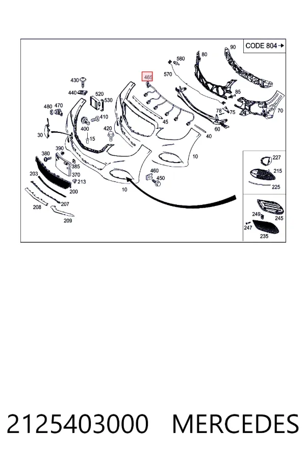 A2125403000 Mercedes Проводка парктроника заднего