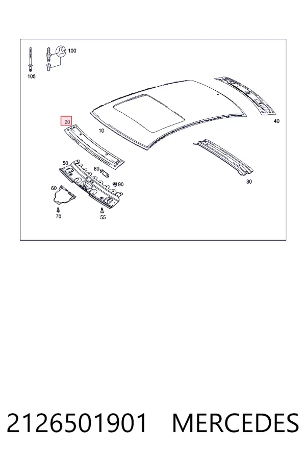 Усилитель крыши Mercedes A2126501901 цена, от 126.69 USD