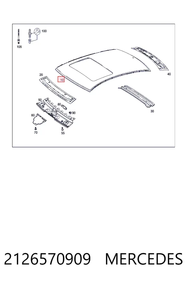 Крыша A2126570909 Mercedes