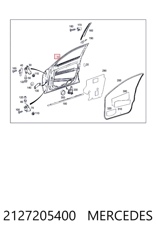 Дверь передняя правая 2127205400 Mercedes