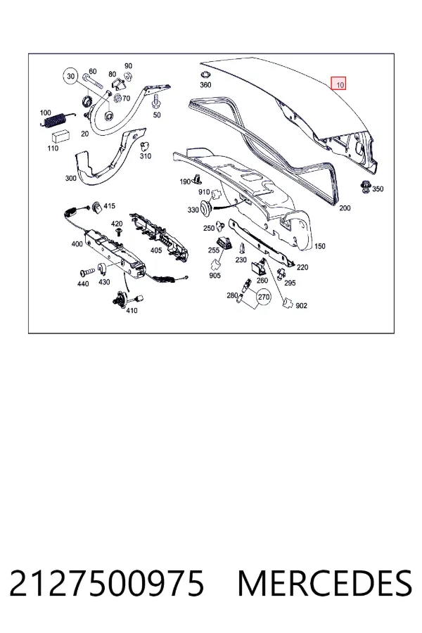 Крышка багажника Mercedes A2127500975