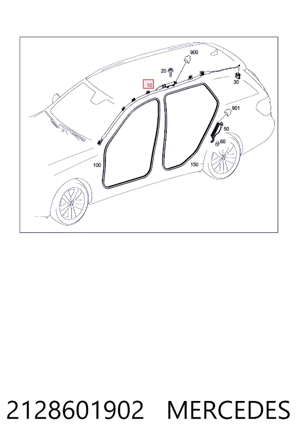 Купить A2128601902 Mercedes Шторка боковая, левая