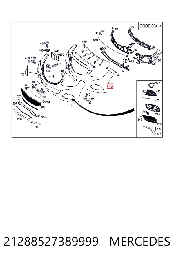 Бампер на авто Mercedes A2128852738 цена, от 627.14 USD