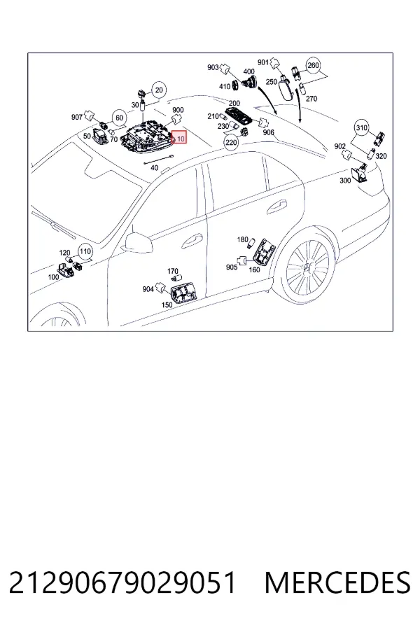 A2129067902 Mercedes Лампочка освещения салона