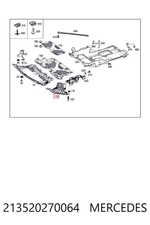 Защита бампера переднего правая 213520270064 Mercedes