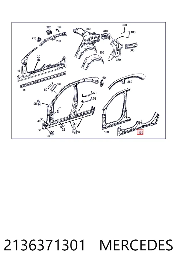  Mercedes A2136371301 цена, от 439.54 USD