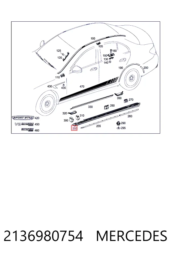  Mercedes A2136980754 цена, от 95.78 USD