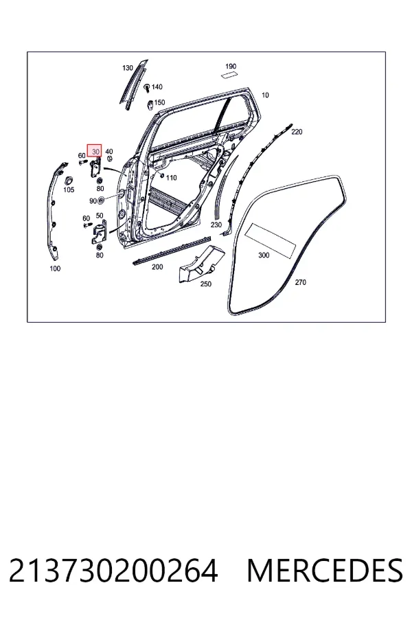 Петля задней двери, правой Mercedes A2137302002 цена, от 24.83 USD