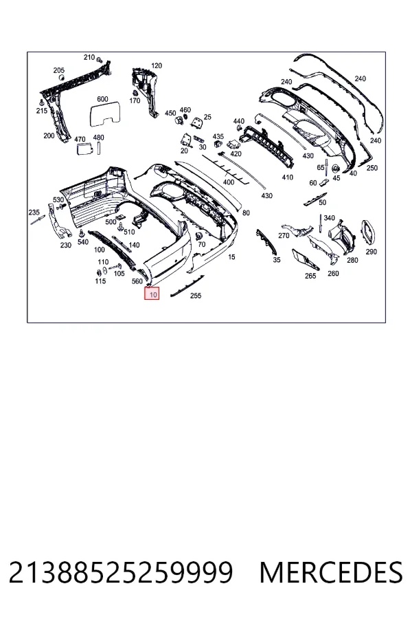 Задний бампер A2138852525 Mercedes