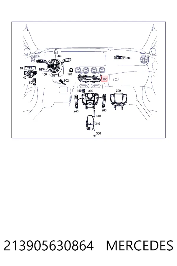 Блок кнопок центральной консоли Mercedes A2139056308 цена, от 73.41 USD