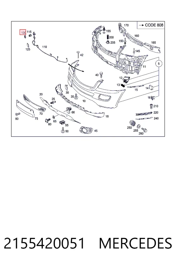 Кольцо парктроника уплотнительное A2155420051 Mercedes