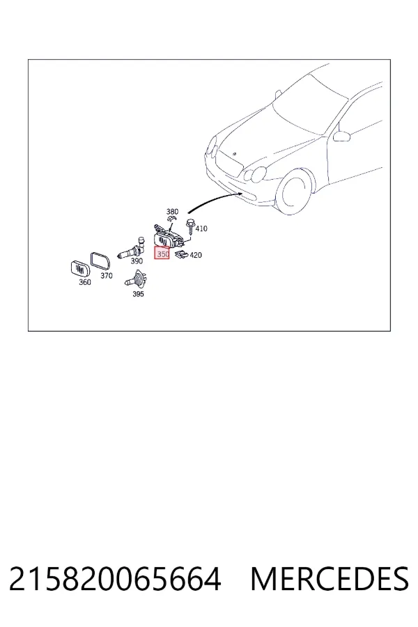 Фара противотуманная, правая Mercedes A2158200656 цена, от 26.37 USD