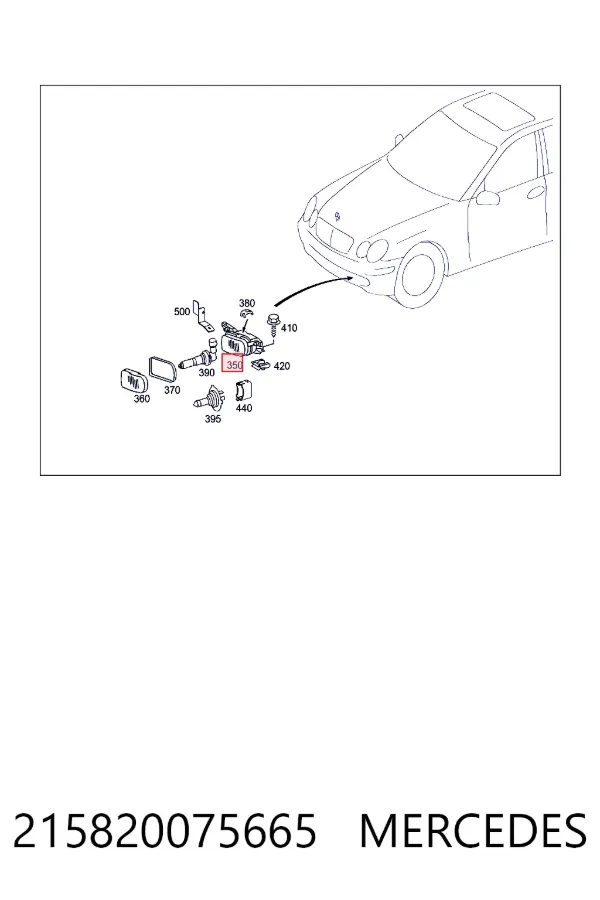 Купить A215820075665 Mercedes Противотуманка левая
