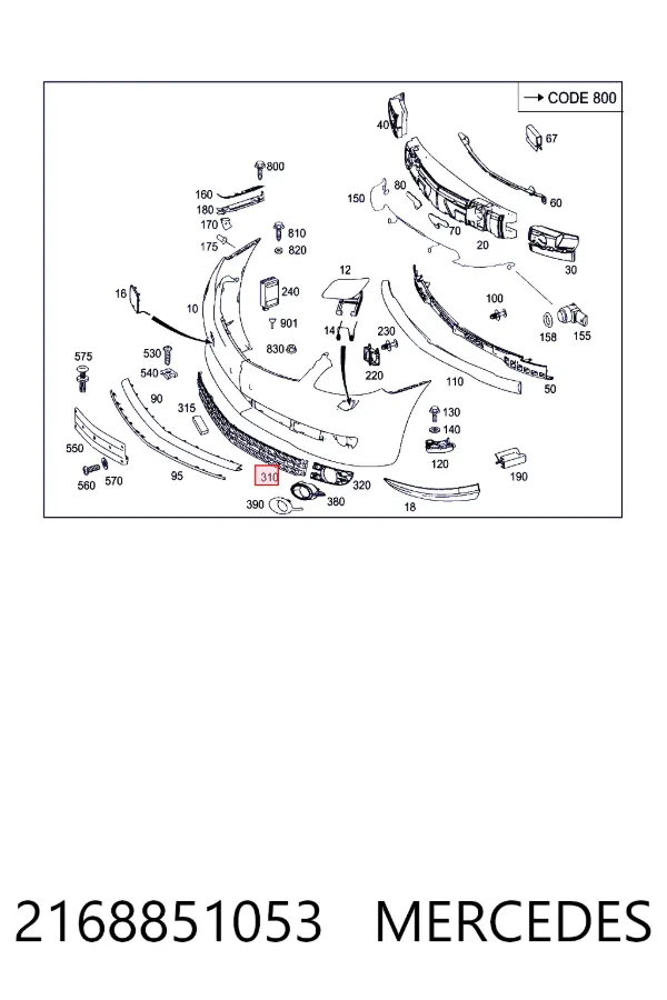  Mercedes A2168851053 цена, от 367.84 USD
