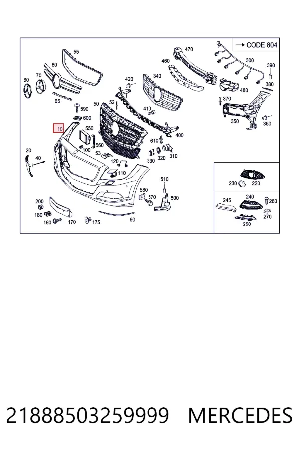 Бампер на авто Mercedes A2188850325 цена, от 684.15 USD