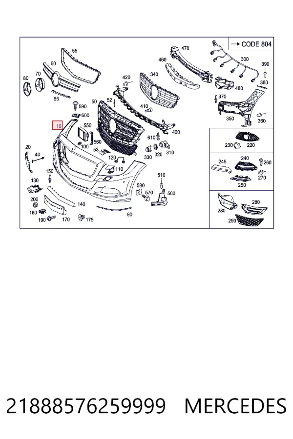 Бампер на авто Mercedes A2188857625 цена, от 176.18 USD
