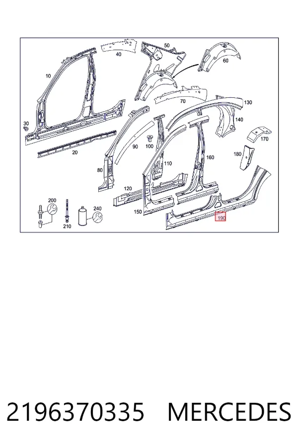 A2196370335 Mercedes Левый внешний порог