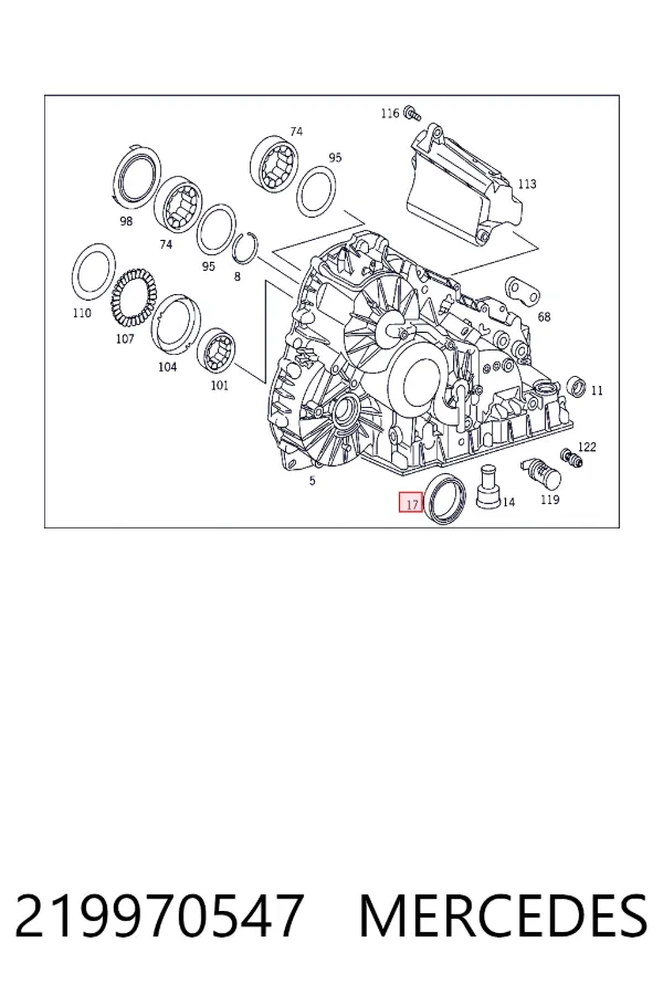 Левый сальник полуоси A0219970547 Mercedes
