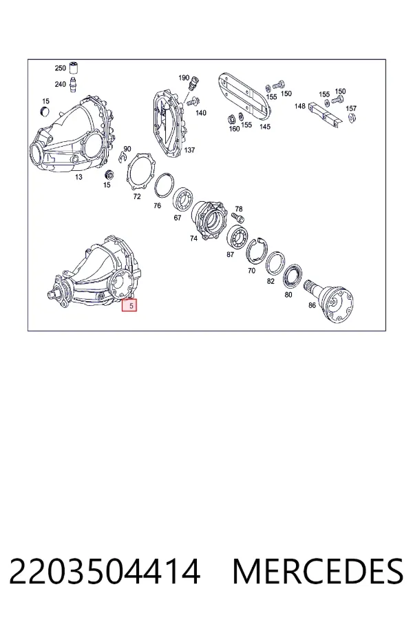Редуктор задний Mercedes A2203504414 цена, от 147.17 USD