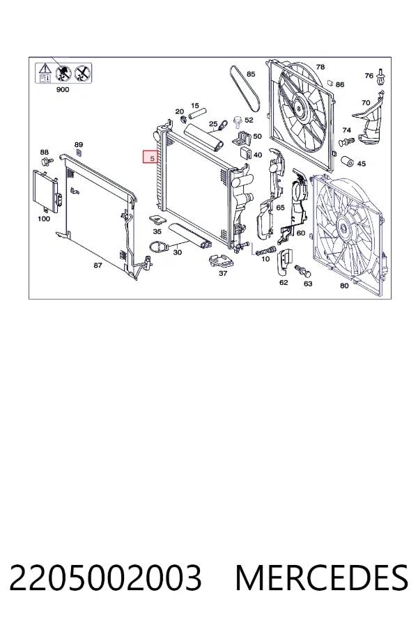 Радиатор 2205002003 Mercedes