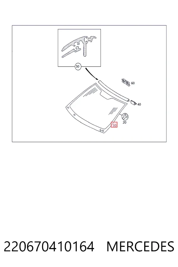 A2206704101 Mercedes Автостекло