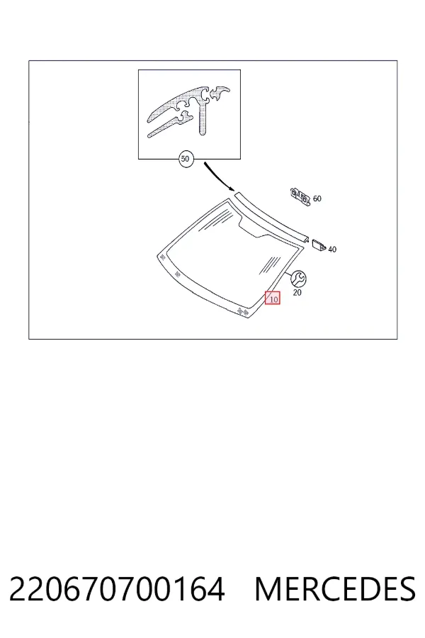 Лобовое стекло A2206707001 Mercedes