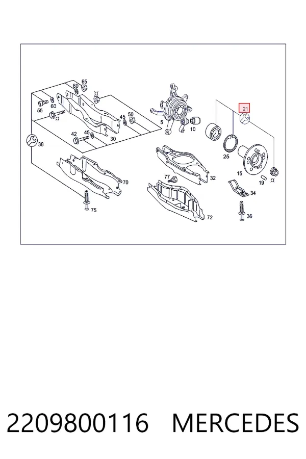 Подшипник задней ступицы 2209800116 Mercedes