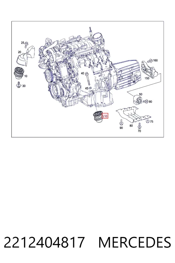Купить A2212404817 Mercedes Правая опора двигателя