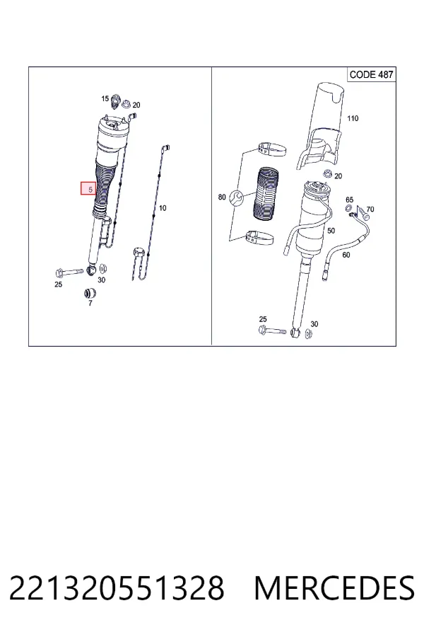 Стойка задняя, левая Mercedes A2213205513 цена, от 145.70 USD