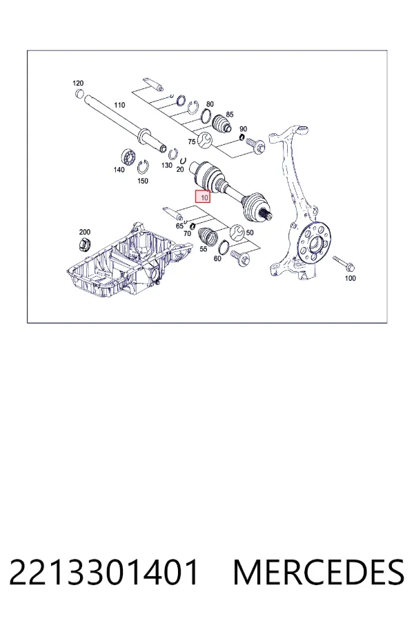 Левая полуось 2213301401 Mercedes