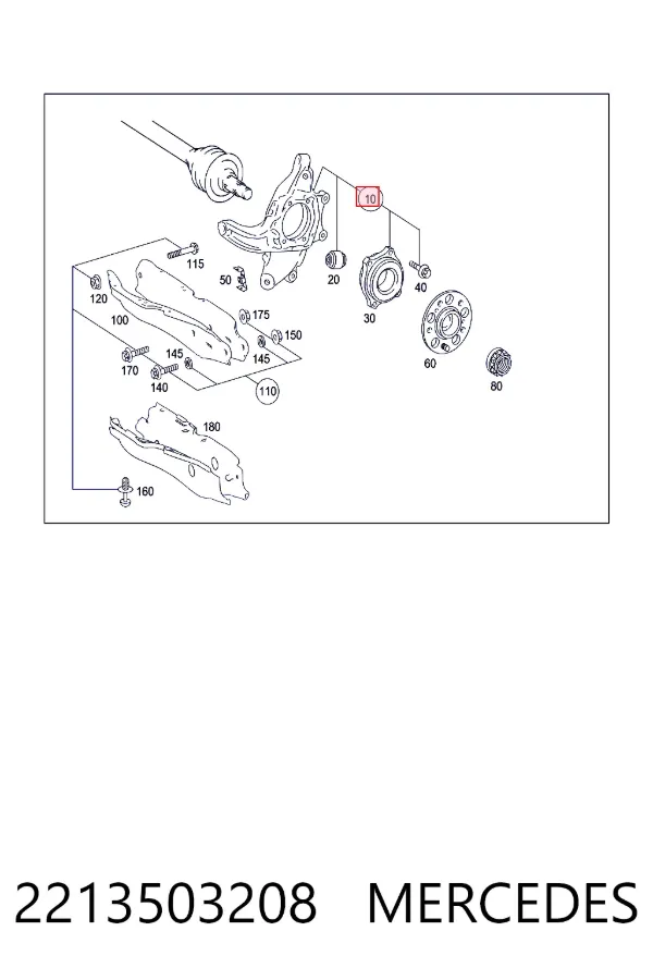 A2213503208 Mercedes Цапфа правая