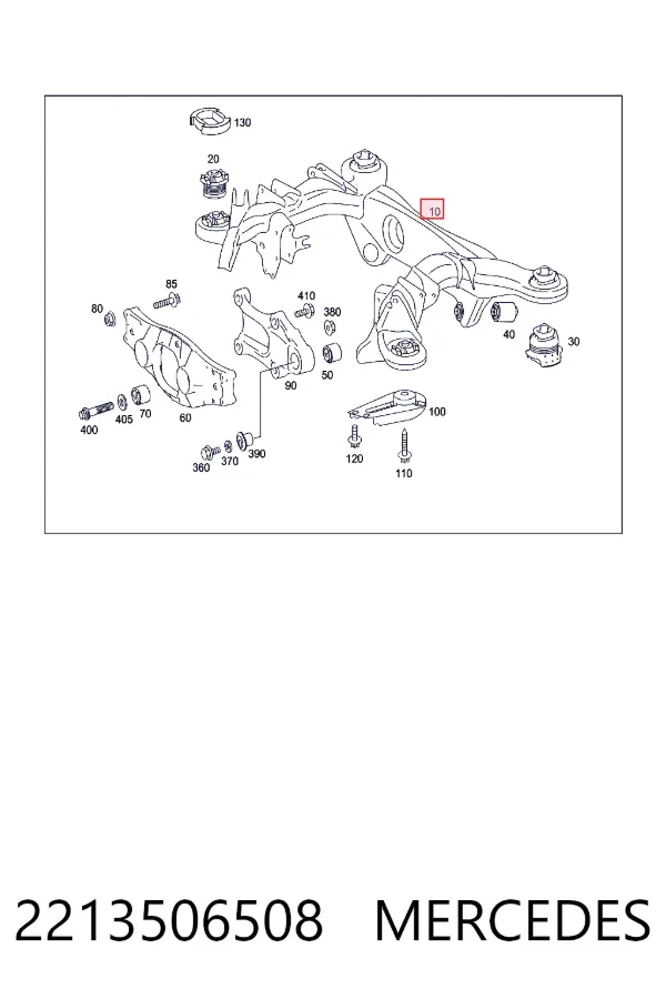 Балка задней подвески поперечная Mercedes A2213506508 цена, от 579.33 USD