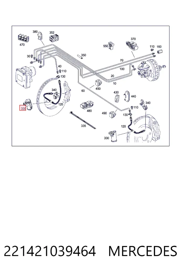 Скоба тормозной трубки Mercedes A2214210394 цена, от 6.33 USD